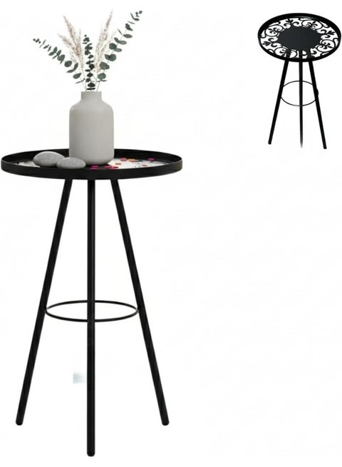Ornate Metal Display Table – Small Decorative Accent Stand for Indoor and Outdoor Use – Perfect for Plants, Lanterns and Home Decor